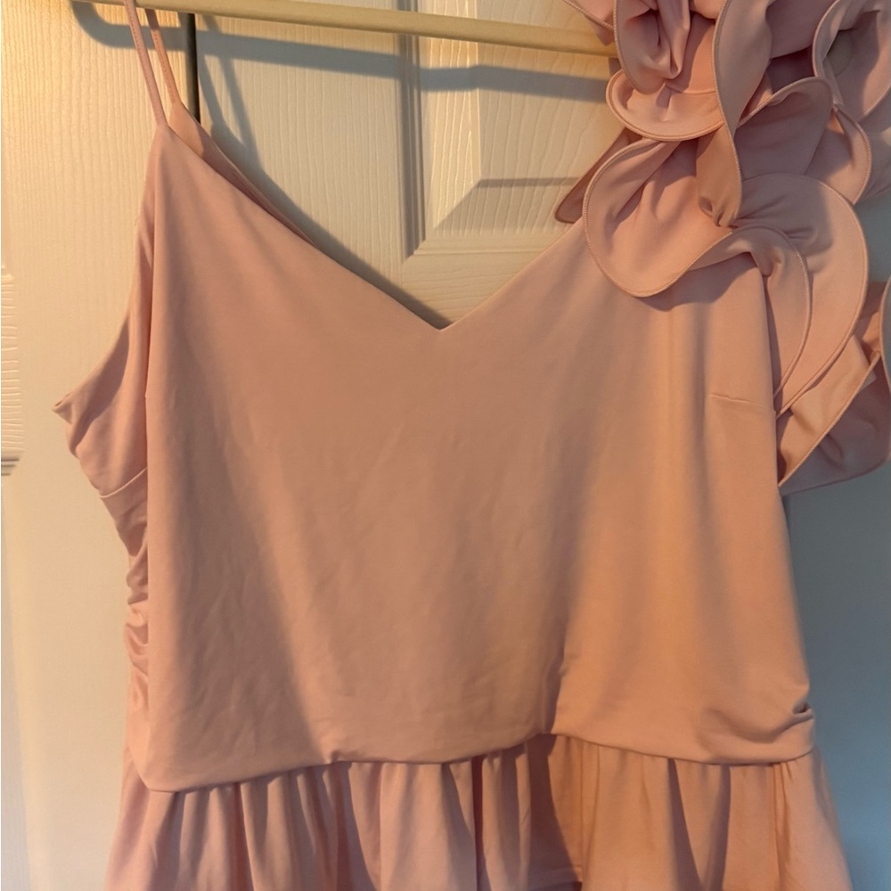 Express Gray Asymmetrical Ruffled Camisole - Picture 2 of 5